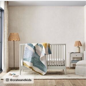 Crate & Kids Cloud Embroidered Hand-Quilted 100% Organic Cotton Baby Crib Quilt